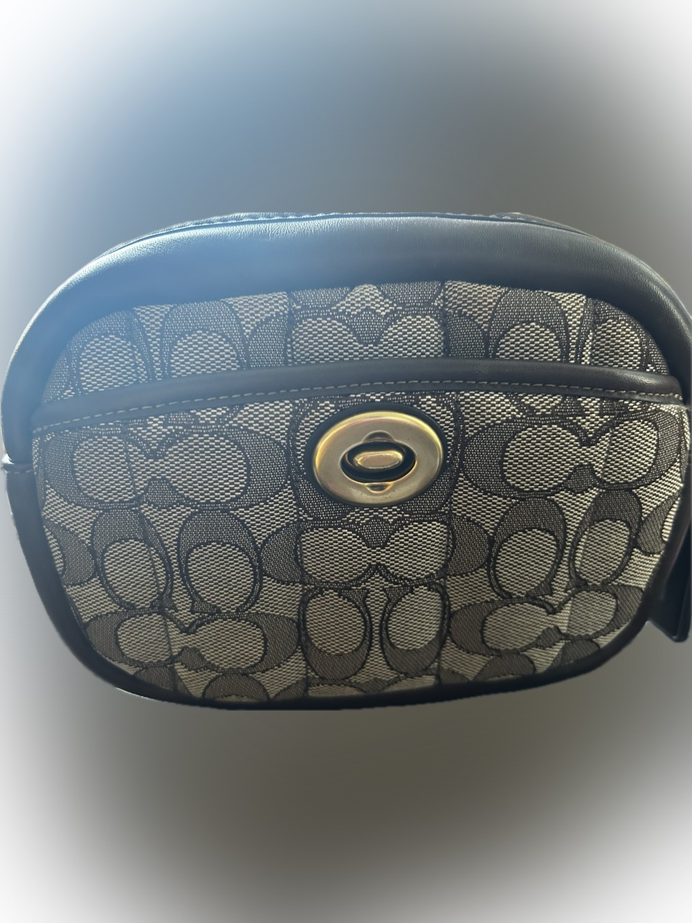 Coach Signature Canvas Crossbody in Brown with Gold-Tone Turnlock